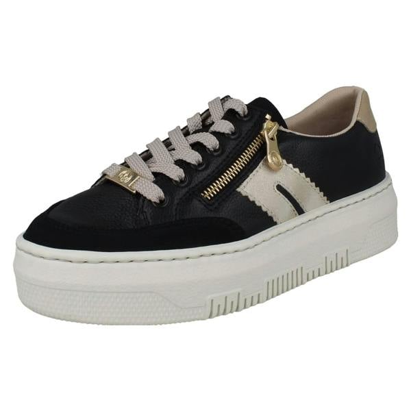 Rieker Ladies Rieker Textured Leather Platform Trainers M1912