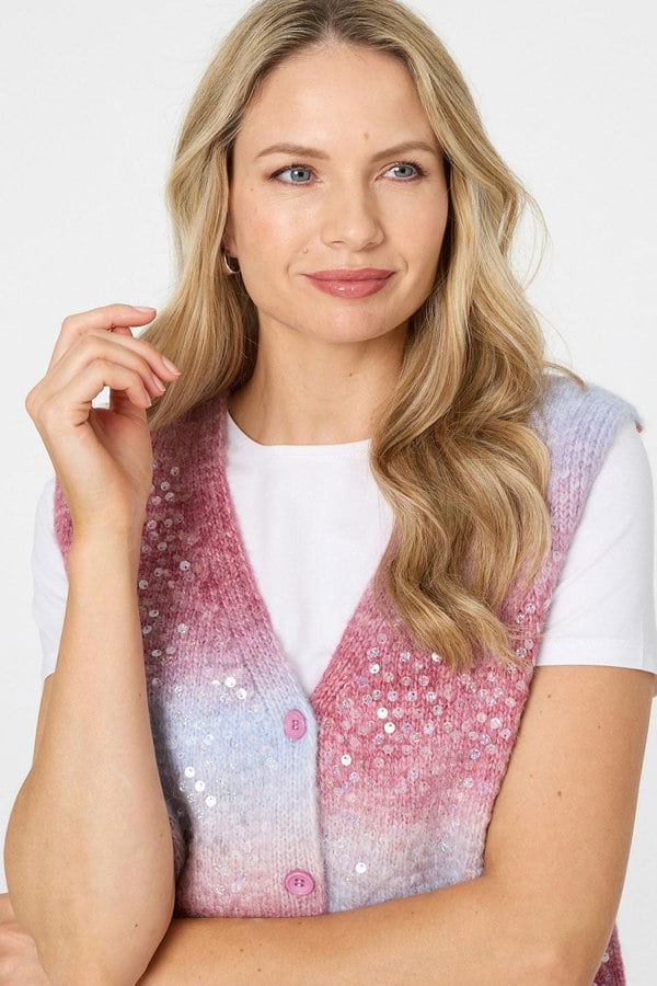 Blue | Sparkly Sequinned Jumper Vest
