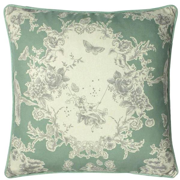 Paoletti Burford Floral Cushion Cover - Sage/White - 