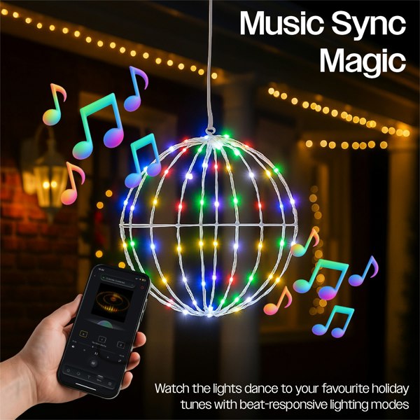 Xmas Haus 40cm 256 Warm White LED metal Hanging Ball
