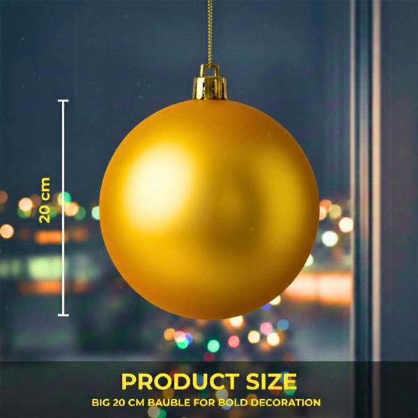 20cm and 25cm Matte Dark Gold Christmas Bauble Set for Elegant Home and Tree Display image 6