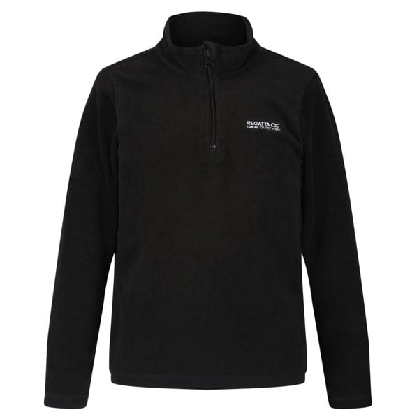 Regatta Great Outdoors Kids Hot Shot II Half Zip Fleece Top - Black/Black