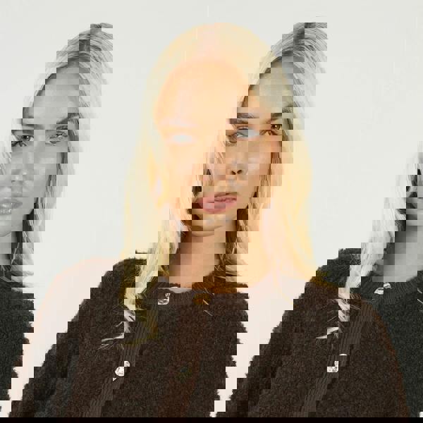 Brave Soul Chocolate Button Through Boucle Cardigan - Chocolate Image 4