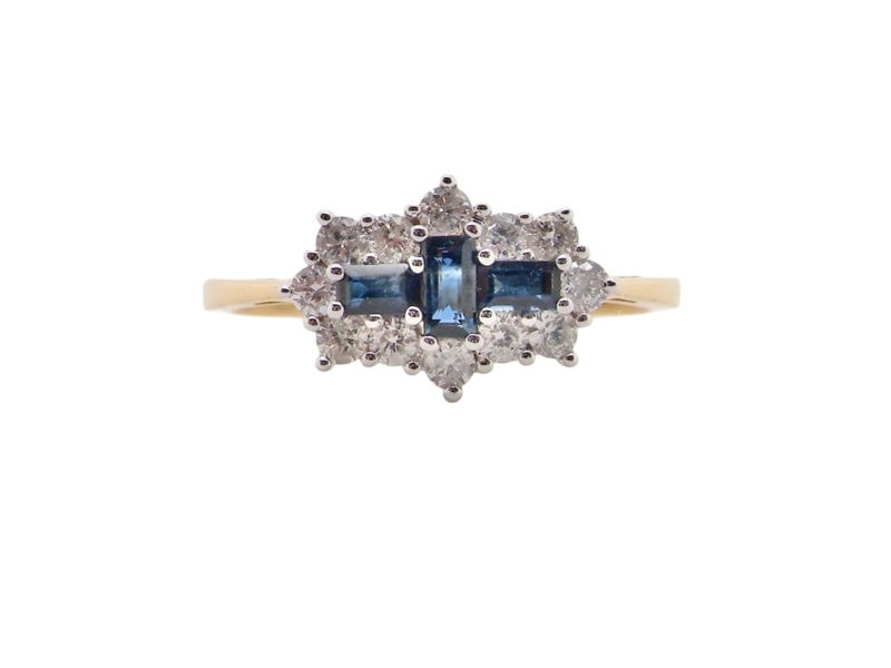 Vintage Tom An 18 carat gold Sapphire and Diamond cluster ring