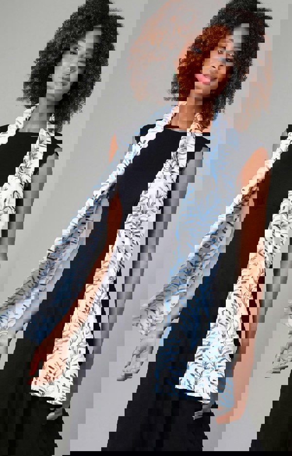 Alie Street London Azra Woven Scarf Blue and White Floral