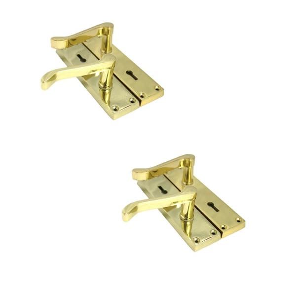 EDH Door Hardware Lock Door Handles Modern Brass Victorian Scroll Interior Door Handle 2 Pairs+