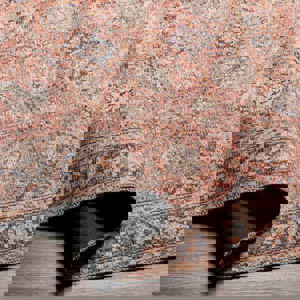 Livabliss Colin-Washable Brown Orange Grey Traditionnal Vintage Boho Rug