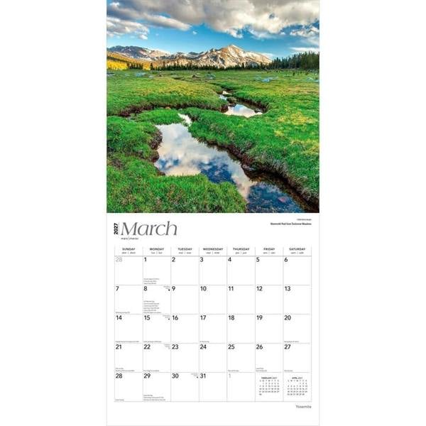 Yosemite Calendar 2027, Wall Calendars, Month To View, Travel, Gift
