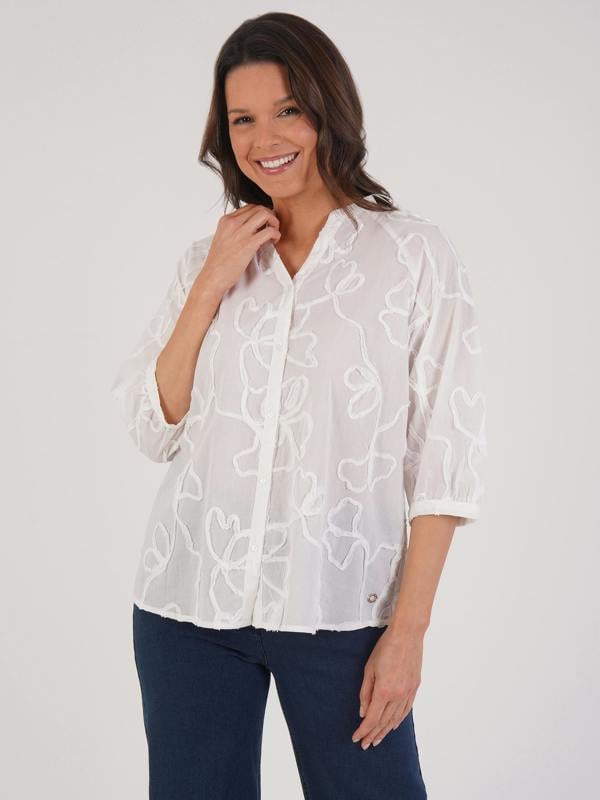 VIZ-A-VIZ Floral Applique Shirt