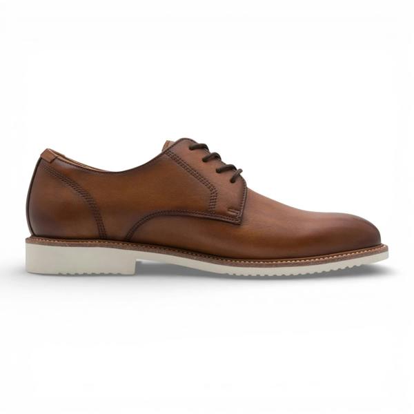 Tamaris Men's Cognac Brown Leather Plain Toe Derby Shoes