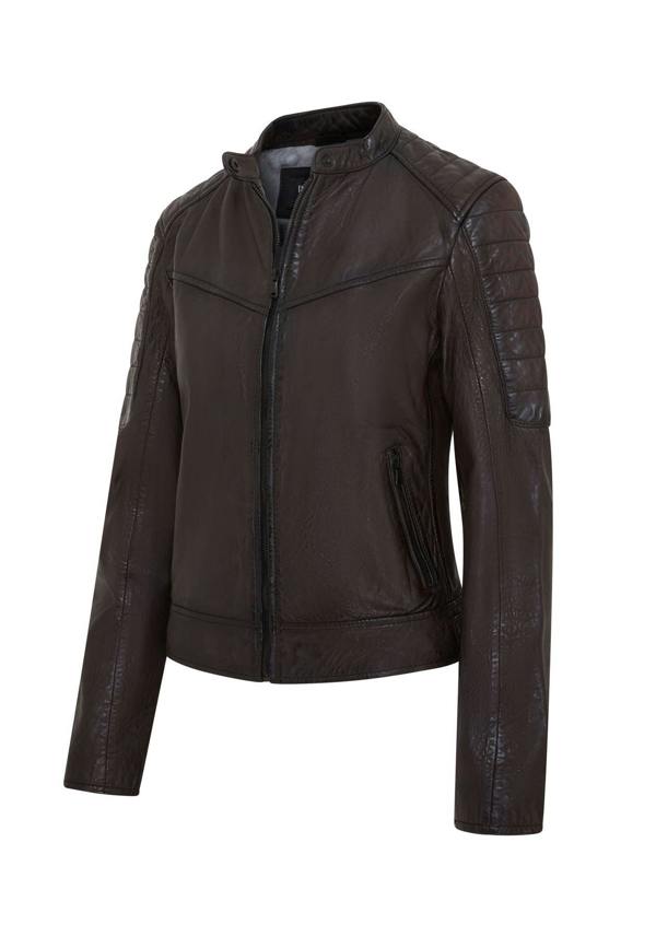Infinity Leather Womens Retro Quilted Leather Biker Jacket - Horten