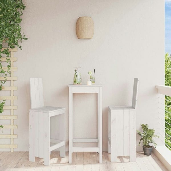 Berkfield Bar Stools 2 pcs White 40x42x120 cm Solid Wood Pine