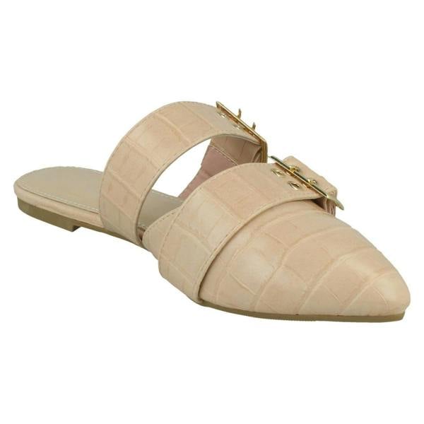 Spot On Ladies Spot On Croc Print Mules F80539