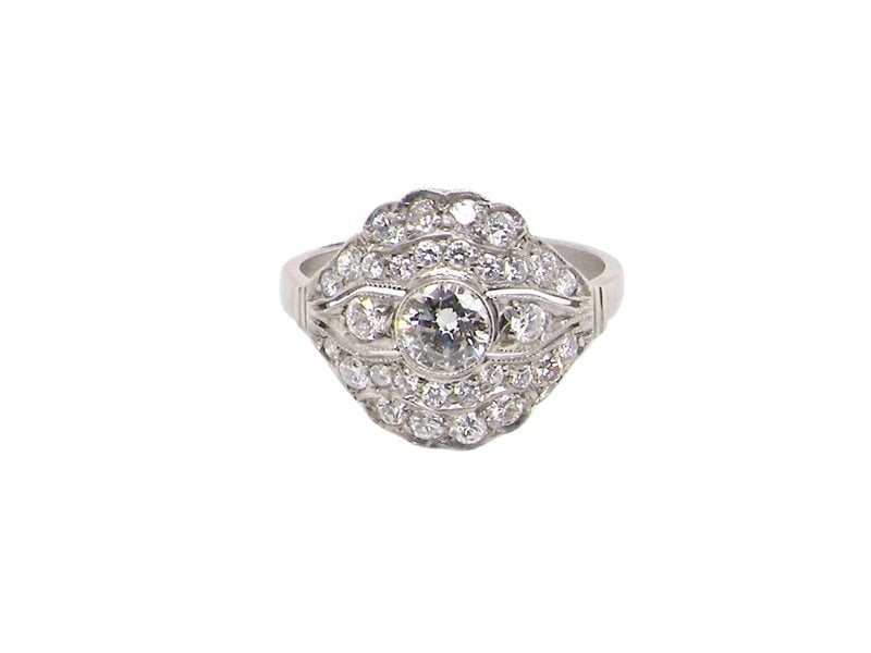 Vintage Tom A fine Art Deco diamond cluster ring