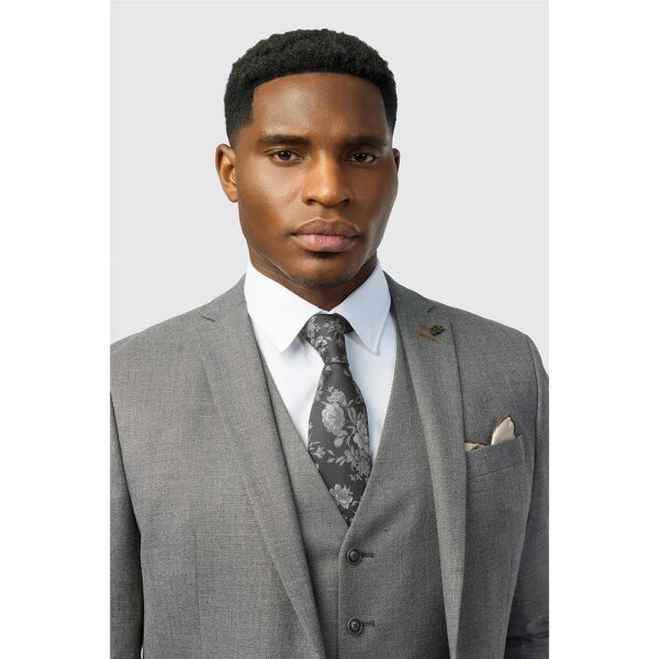 Antique Rogue Slim Fit Grey Texture Stretch Jacket