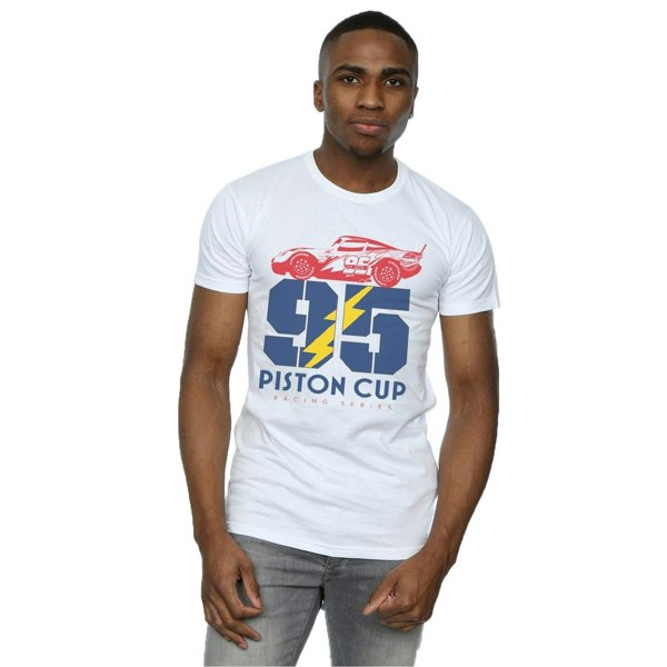 Disney Mens Cars Piston Cup 95 T-Shirt - White