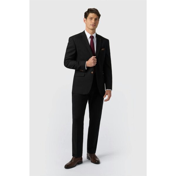 Antique Rogue Regular Fit Black Texture Stretch Jacket