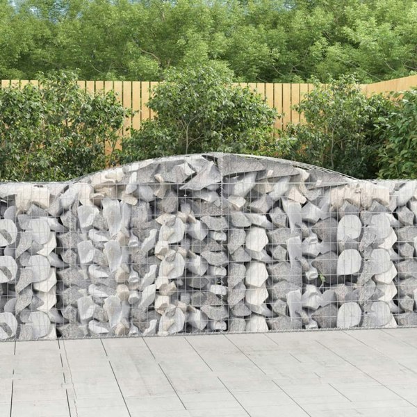 Berkfield Arched Gabion Baskets 4 pcs 400x50x100/120 cm Galvanised Iron