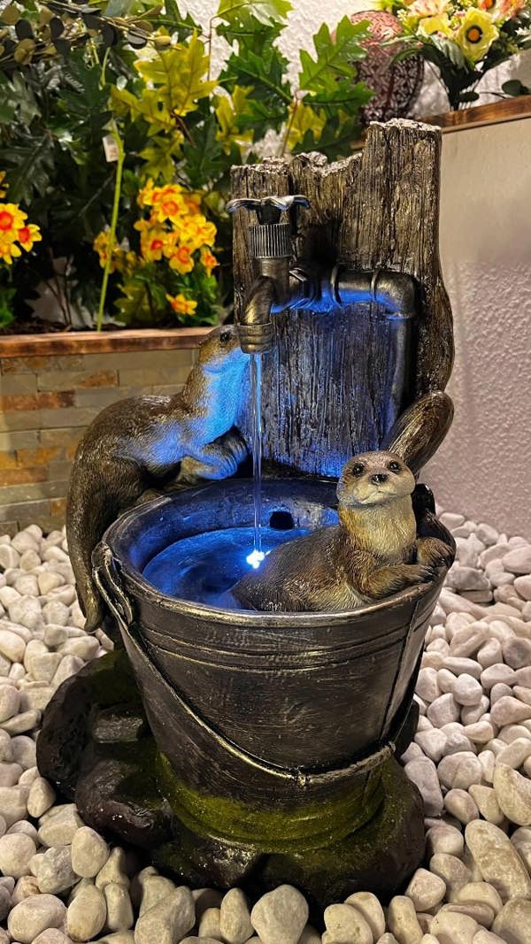 Tranquillity Water Features Otters at Tap Animal Animal Fountain Water Feature