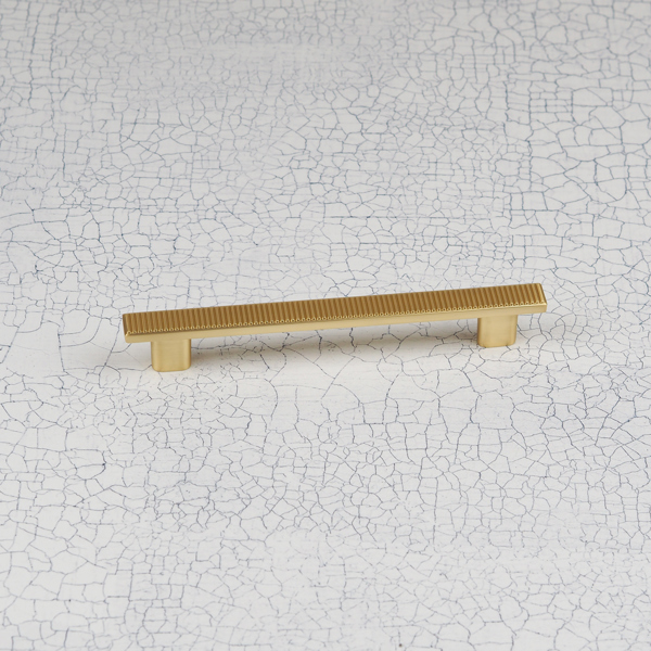 Handle & Home Brushed Brass Ribbed Detailing Handles and Coordinating Knobs