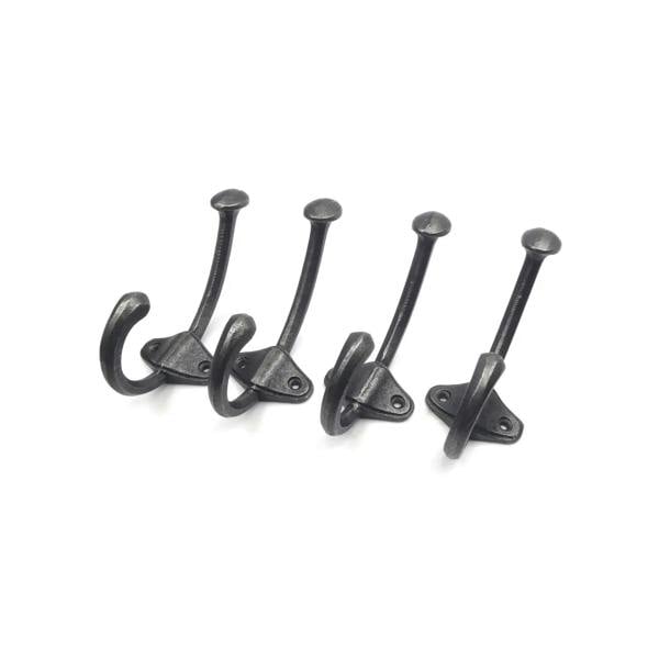 Antique Cast Iron Welton Coat Hook - Pack of 4 Hooks