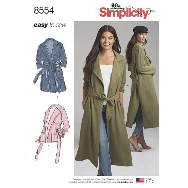 Simplicity Sewing Pattern 8554, Jackets, Robes for Women, H5 (6-8-10-12-14) - Easy