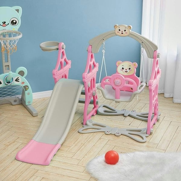 Toddler Swing and Slide Playset for Indoor and Outdoor Living and Home
