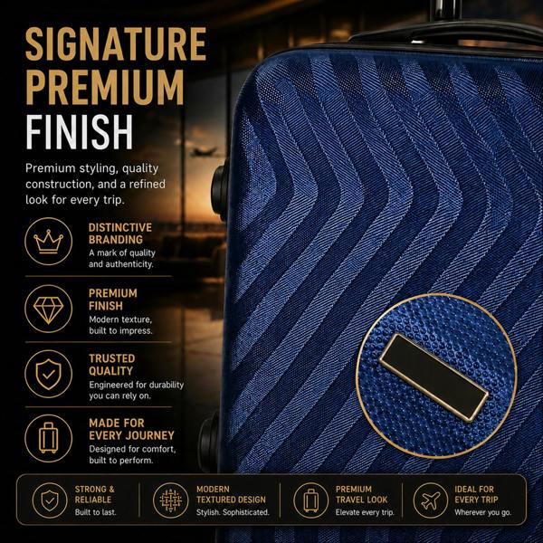 Gr8 Home 3 Piece Hard Shell Luggage Suitcase Set Cabin Medium Large TSA Lock Blue