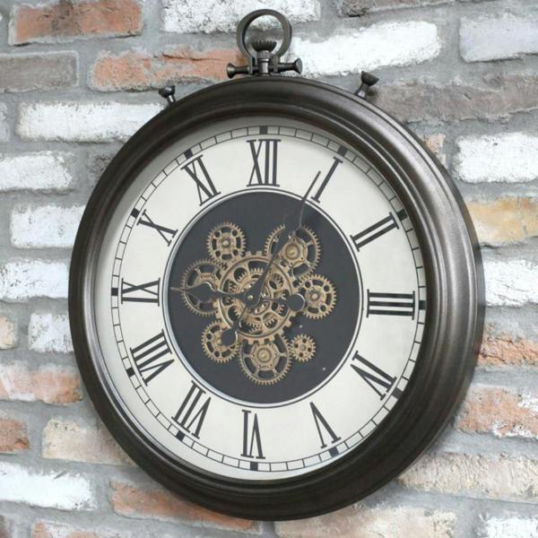 Rustic Clock With Cogs Wall mounted Home Decor