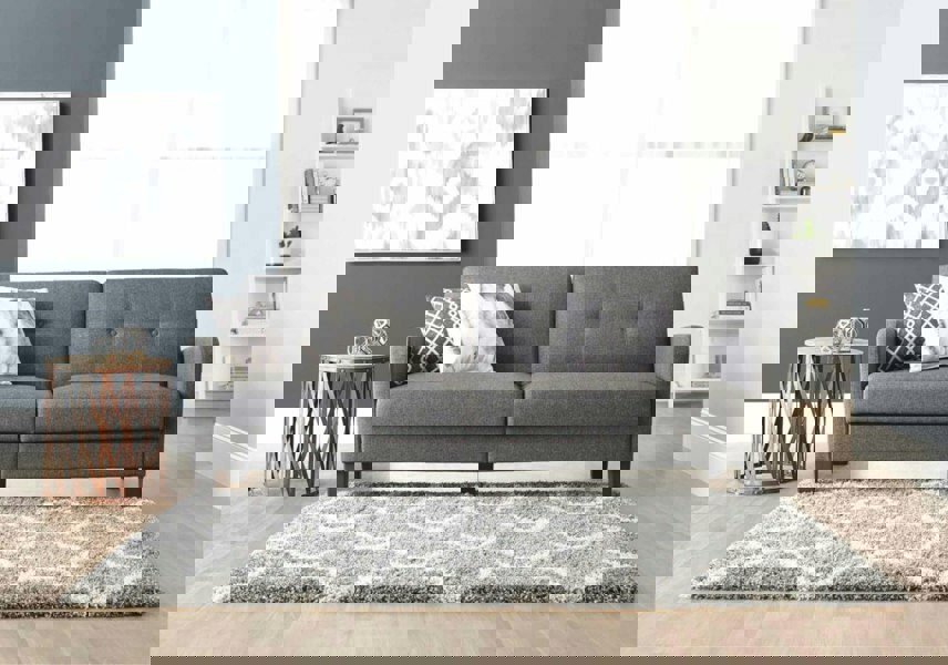 Dorel Home Boston 3-seater sofa bed in fabric grey