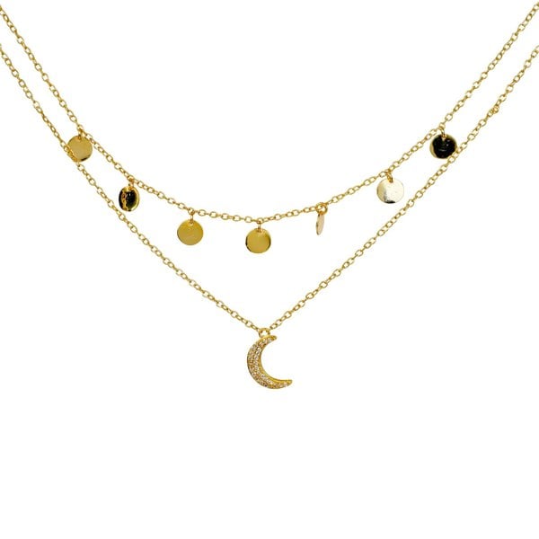 Star Gaze Double Layer Necklace Gold - Lila Rasa