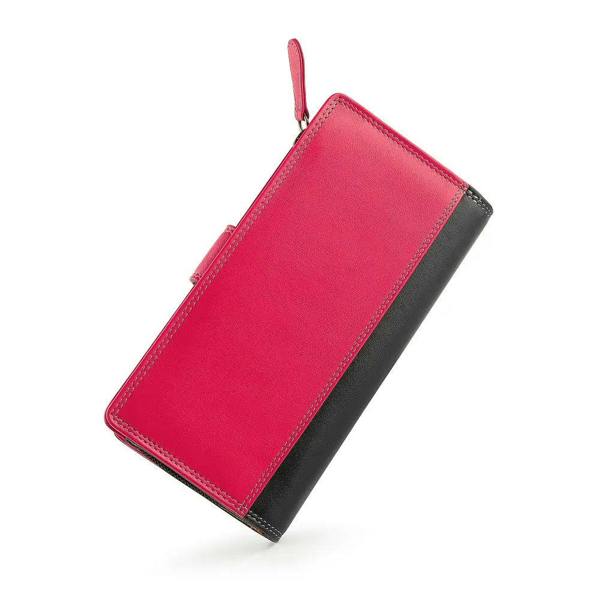 Back side of  black wallet on a white background