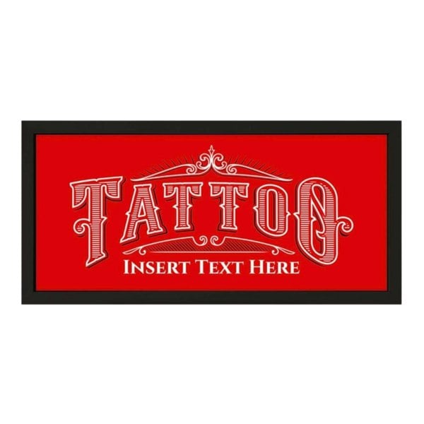 Personalised Wall Art Framed Tattoo Parlour Sign