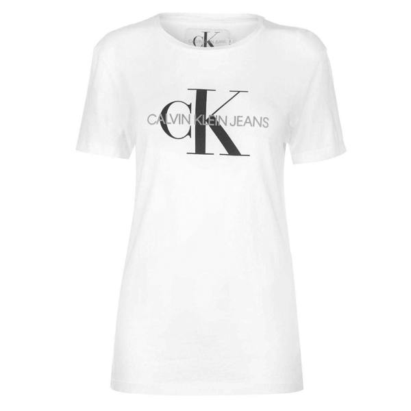 Calvin Klein Womens/Ladies Jeans Logo T-Shirt - Bright White - 