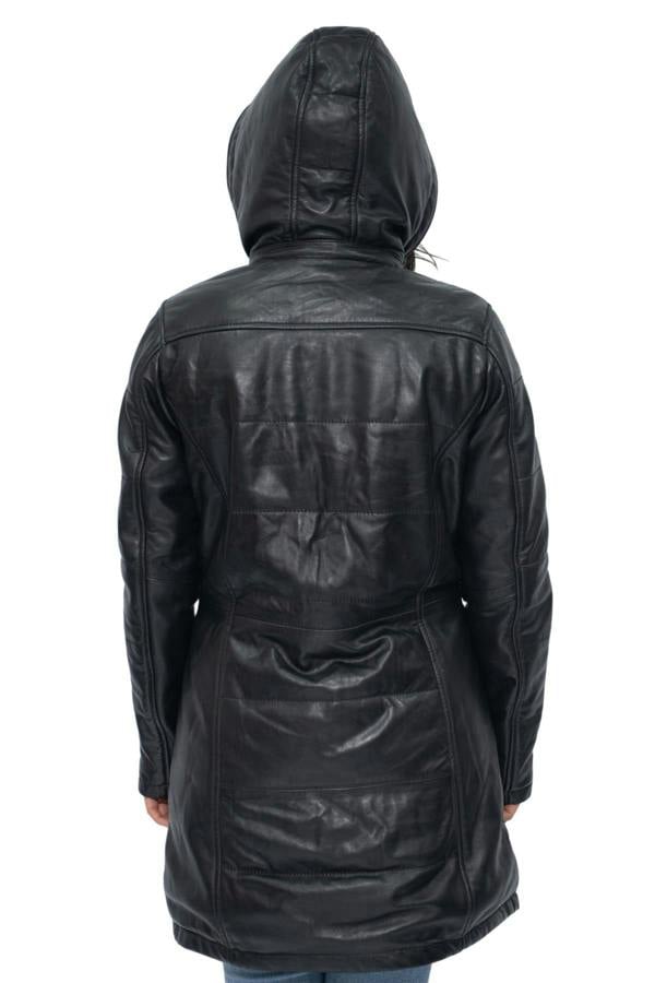Infinity Leather Women's Leather Quilted Parka Coat-Allentown