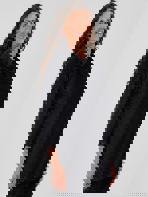 TIGI-Wear Rib Velour Cowl Neck Tunic