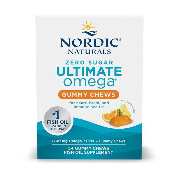 Nordic Naturals Ultimate Omega Gummy Chews, 1200mg Tropical Fruit - 54 gummies