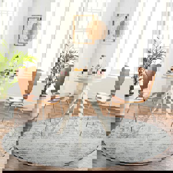 Livabliss Monaco-Abstract Grey Ivory Modern Marble Rug