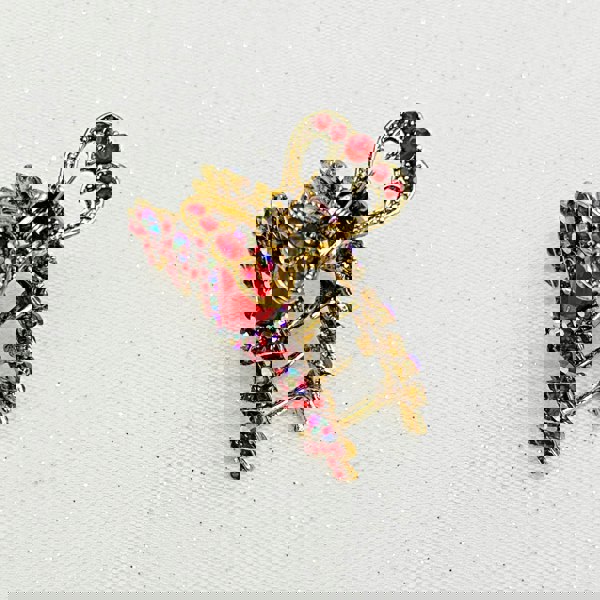 Hair Clamp Red Hair Claw Clip with Crystal