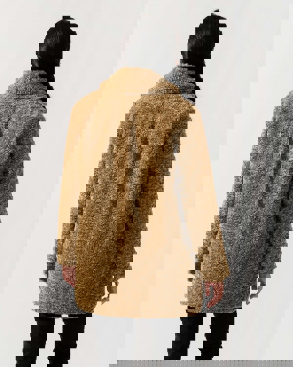 Samsoe & Samsoe Natja Womens Faux Fur Teddy Bear Coat - CHO - Designer Womens Coats