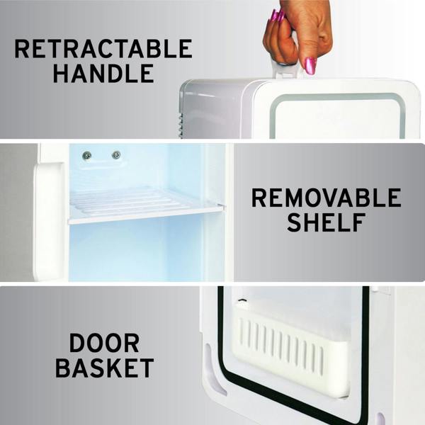 Koolatron 6L Beauty Fridge Skincare Cosmetic Mini Fridge for Bedroom Silver