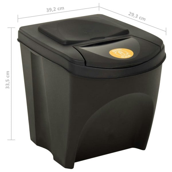Berkfield Stackable Dustbins 4 pcs Anthracite 100 L