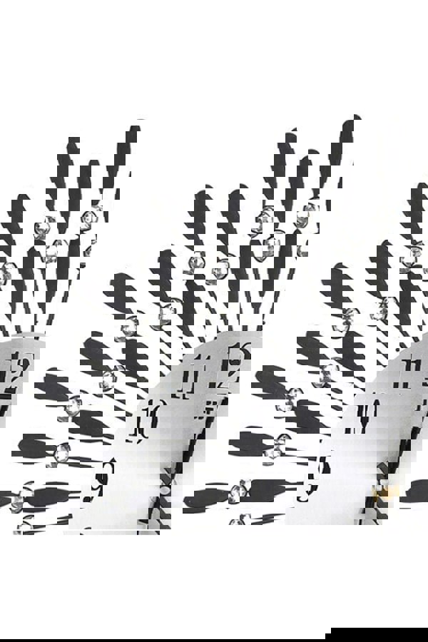 Living and Home 37.5cm Dia Drop-Shape Arabic Numeral Metal Silent Wall Clock with Crystal, Black