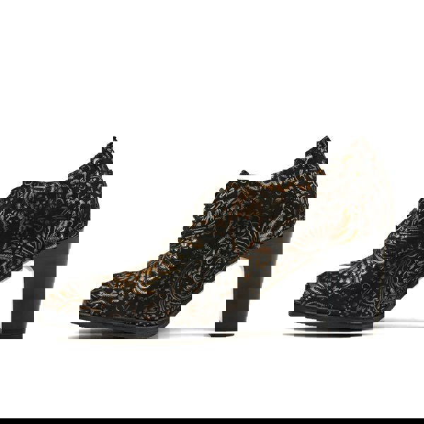 Embassy London Roulette - Gold feathers - Women's leather heeled oxford lace-up