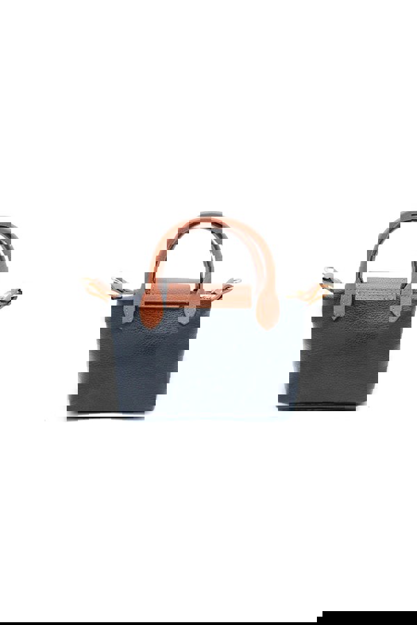 Kitise Compact Two-Tone Handbag with Top Handles and Strap