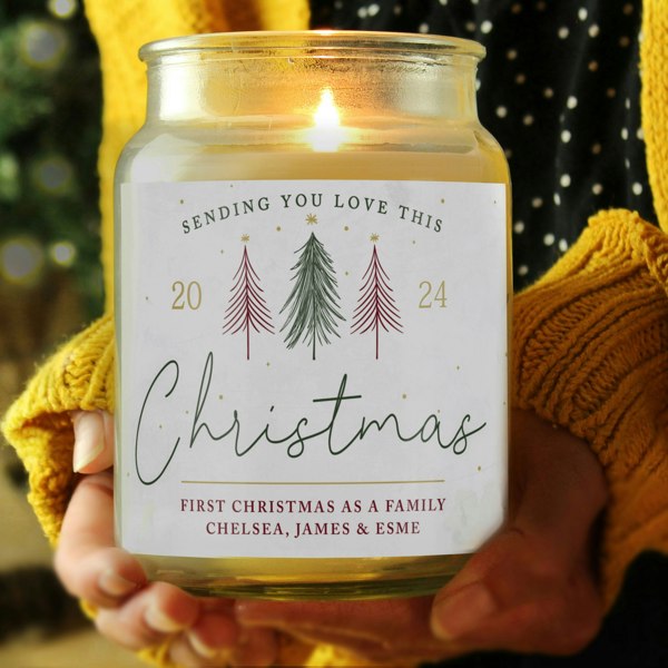 Personalised Memento Company Personalised Sending You Love Christmas Large Scented Jar Candle