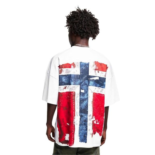 Napapijri Unisex Adult PDF Graphic Print T-Shirt - White/Red - 