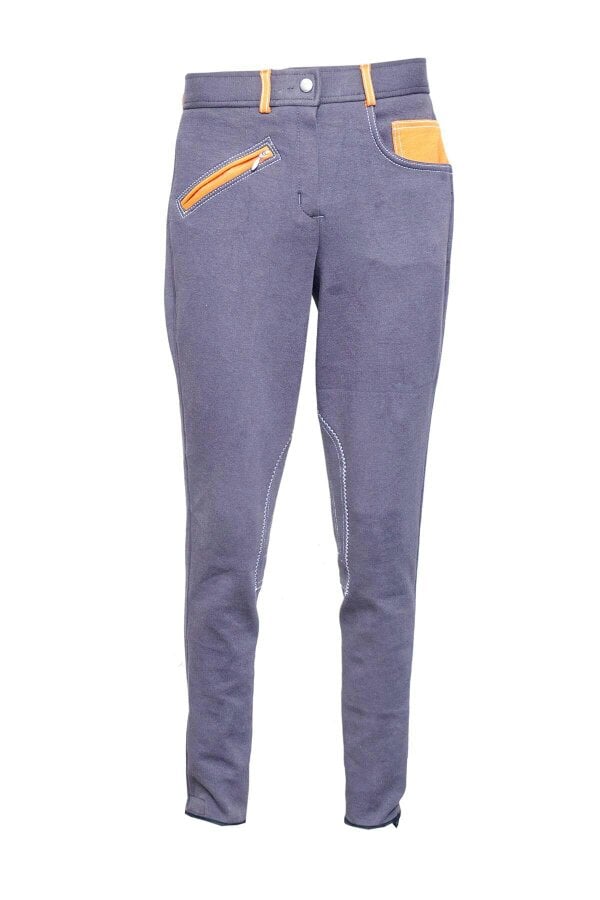eQuitack Women's Performance Diesel Horse Riding Jodhpurs Grey/Orange