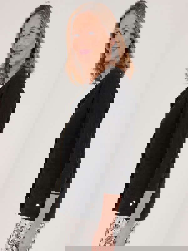 PennyPlain Front Button Cardigan - Black