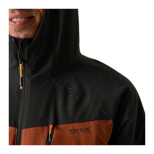 Regatta Mens Highton Two Tone Waterproof Stretch Insulated Jacket - Burnt Henna/Black - 